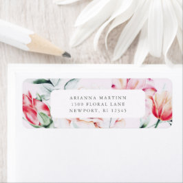 Prachtige Mutted Lavender Paars Colorful Floral Etiket