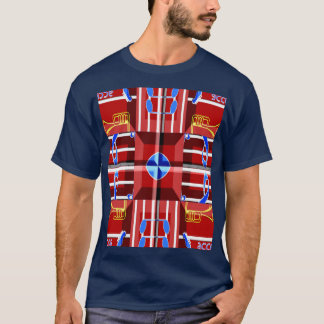 Prachtige muziek Blauwe zomerse sferen Geometrisch T-shirt