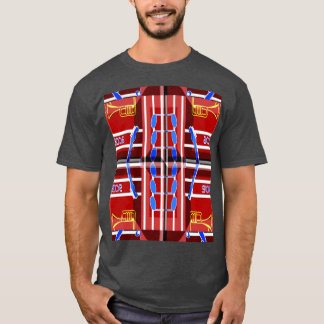 Prachtige muziek Blauwe zomerse sferen Geometrisch T-shirt