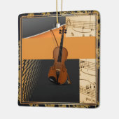 Prachtige muzikale abstracte viool keramisch ornament (Links)