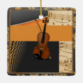 Prachtige muzikale abstracte viool keramisch ornament (Achterkant)