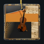 Prachtige muzikale abstracte viool keramisch ornament<br><div class="desc">Prachtige muzikale abstracte vormgeving met viool,  vakantielijst.</div>