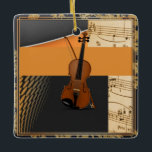 Prachtige muzikale abstracte viool keramisch ornament<br><div class="desc">Prachtige muzikale abstracte vormgeving met viool,  vakantielijst.</div>