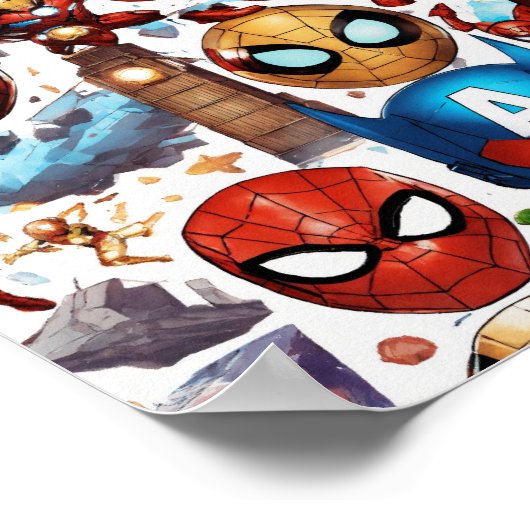 "Prachtige naadloze witte achtergrond: waar helden Poster (Hoek)