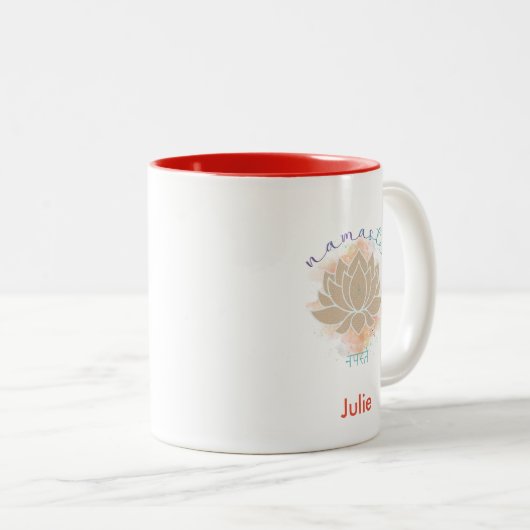 Prachtige naamwoorden en Lotus Design Tweekleurige Koffiemok (Voorkant rechts)