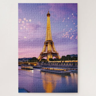 Prachtige nachtscène van de Eiffeltoren in Parijs Legpuzzel