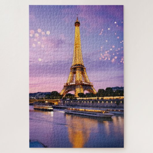 Prachtige nachtscène van de Eiffeltoren in Parijs Legpuzzel (Verticaal)