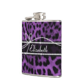 Prachtige namaak paarse zwarte luipaard heupfles (Links)