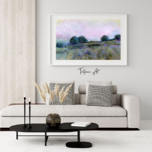 Prachtige Natuur blauw Paarse weide landschapskuns Poster