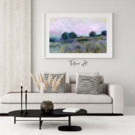 Prachtige Natuur blauw Paarse weide landschapskuns Poster