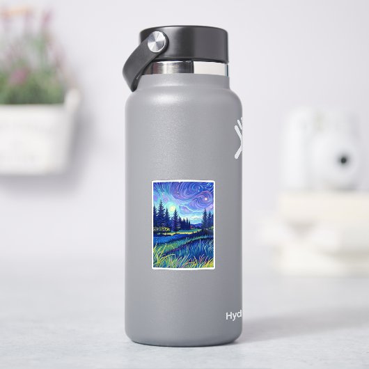 Prachtige natuur kunst sticker (HydroFlask)
