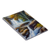 Prachtige Natuur Watervalstroom Olieverf Notitieboek (Rechterzijde)