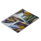 Prachtige Natuur Watervalstroom Olieverf Notitieboek (Linkerzijde)