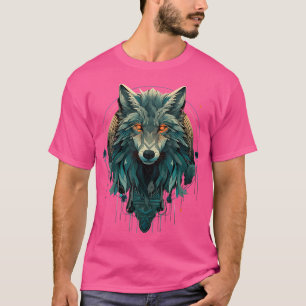 Prachtige Natuur Wolf Fiery Eyes Art Noveau T-shirt
