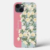 Prachtige natuurlijke groen witte bloem modern Case-Mate iPhone case (Achterkant)