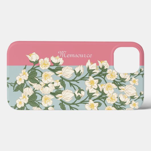 Prachtige natuurlijke groen witte bloem modern Case-Mate iPhone case (Achterkant (horizontaal))