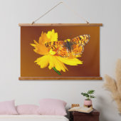 Prachtige natuurlijke Oranje vlinder Hangend Wandkleed (Slaapkamer)