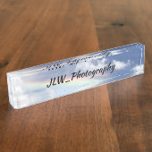 Prachtige natuurlijke regenboogblauwe hemel naambordje (Zijkant)