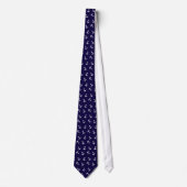 Prachtige Navy Blue en Anchors Pattern Stropdas (Voorkant)