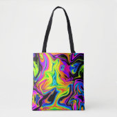 Prachtige Neon Liquid Marble Canvas tas (Voorkant)