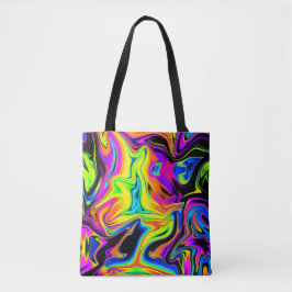 Prachtige Neon Liquid Marble Canvas tas