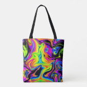 Prachtige Neon Liquid Marble Canvas tas (Achterkant)