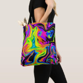 Prachtige Neon Liquid Marble Canvas tas (Dichtbij)