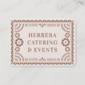 Prachtige Neutral Papel Picado Catering Stylist Visitekaartje (Voorkant)