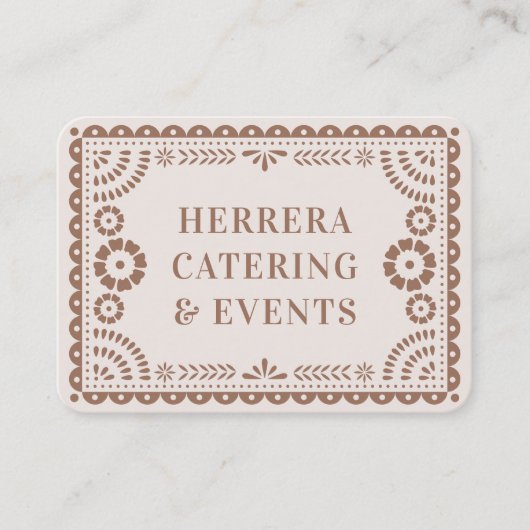Prachtige Neutral Papel Picado Catering Stylist Visitekaartje (Voorkant)