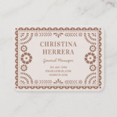 Prachtige Neutral Papel Picado Catering Stylist Visitekaartje (Achterkant)