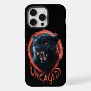 Prachtige niet-opgesloten Black Panther Rode Halo iPhone 15 Pro Max Case