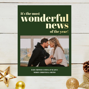 Prachtige nieuwsberichten Zwangerschap Kerstmis Folie Feestdagen Briefkaart