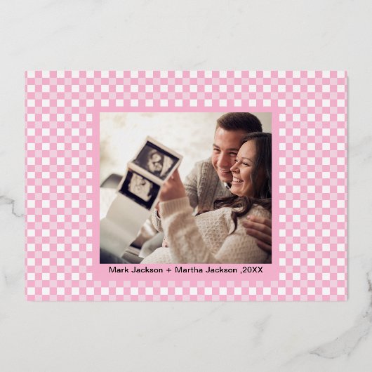 Prachtige nieuwsberichten Zwangerschap Kerstmis Folie Feestdagenkaart (Achterkant)