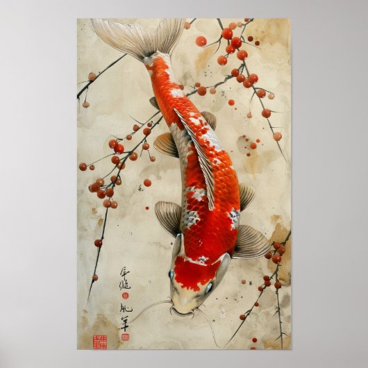 Prachtige Nishikigoi Koi Fish Pond Poster (Voorkant)
