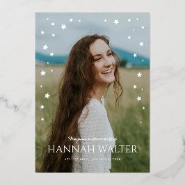 Prachtige North Star viering van het leven Folie Uitnodiging