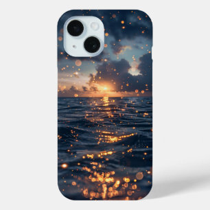 Prachtige oceaan bij zonsondergang iPhone 15 case