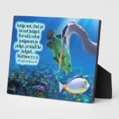 Prachtige oceaan Schrift Plaque Mattheüs 7:1-2 Fotoplaat (Zijkant)