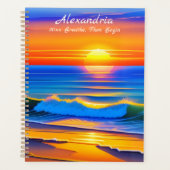 Prachtige oceaan zonsondergang planner (Voorkant)