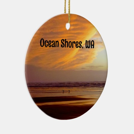 Prachtige Ocean Shores strandzonsonderste foto Keramisch Ornament (Rechts)