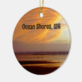 Prachtige Ocean Shores strandzonsonderste foto Keramisch Ornament (Links)