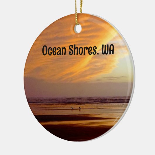 Prachtige Ocean Shores strandzonsonderste foto Keramisch Ornament (Links)