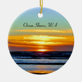 Prachtige Ocean Shores strandzonsonderste foto Keramisch Ornament