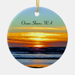 Prachtige Ocean Shores strandzonsonderste foto Keramisch Ornament