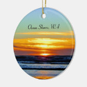 Prachtige Ocean Shores strandzonsonderste foto Keramisch Ornament (Links)