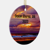 Prachtige Ocean Shores strandzonsonderste foto Keramisch Ornament (Rechts)