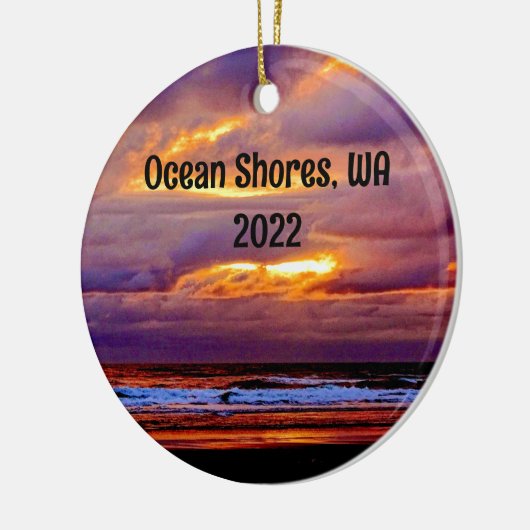 Prachtige Ocean Shores strandzonsonderste foto Keramisch Ornament (Links)