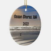 Prachtige Ocean Shores strandzonsonderste foto van Keramisch Ornament (Rechts)