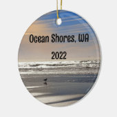 Prachtige Ocean Shores strandzonsonderste foto van Keramisch Ornament (Links)