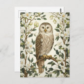 Prachtige Oeral Uil en Magnolia bloesems Briefkaart (Voorkant / Achterkant)