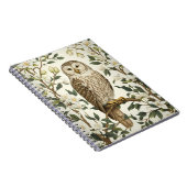 Prachtige Oeral Uil en Magnolia bloesems Notitieboek (Rechterzijde)